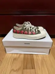 Comme Des Garcon Play CDG X Converse Chuck 70 Low Multi Heart Olive Size 5M/7W