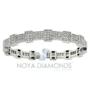 3.00 CARAT F VS2 NATURAL ROUND BRILLIANT CUT DIAMOND BANGLE BRACELET SET IN 18K