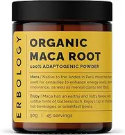 Erbology Organic Maca Root Powder 90g - 45 Servings - Gelatinised - Energy and Endurance Support - Sustainably Sourced Straight from Farm in Peru - Small Batch - Vegan - GMO-Free
