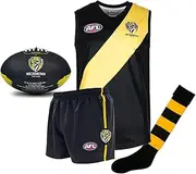 [Richmond Tigers] Junior Youths Kids AFL Auskick Jumper Guernsey Jersey Shorts Socks Playing Pack with Football