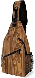 [HJUQNGF] Brocade Pattern in Yellow And Gray Crossbody Bag, Sling Bag, Sling Backpack, Belt Bags for Travel Outdoors Hiking