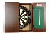 Dart Board Set Walnut Dart Board Cabinet with TX290 Dartboard