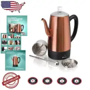 Versatile Electric Coffee Percolator with Detachable Cord and Reusable Filter