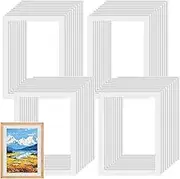 40 PCS A4 White Picture Mounts, Picture Mounts for Frames, A4 Picture Frame Mounts, Photo Mount Mat Board for Picture Posters, Paintings, Photo Work