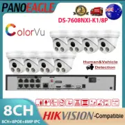 Hikvision 8CH 4K NVR 8PoE Security CCTV System ColorVu 8MP IP Camera MIC Audio