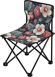 miaozhen Rhubarb Red Teal Foldable Backpacking Camp Chair Lightweight Portable Folding Chair Includes Carry Bag