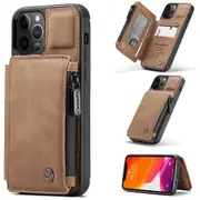 CaseMe Shockproof iPhone 12 Pro Max PU Leather Case Cover Wallet Apple [Brown]