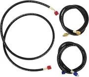 FELTECHELECTR 3-piece Car Air Conditioner Repair Kit Hose with Manifold Gauge for Easy Efficient Ac Maintenance