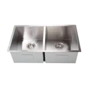 820x457mm Handmade Stainless Steel Undermount / Topmount Kitchen Laundry Sink with Waste