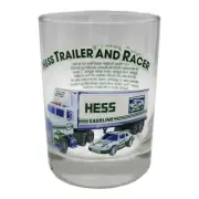 Vintage 1996 Hess Trailer And Racer Truck Drinking Glass Barware Whisky 4" Tall