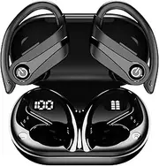 Wireless Earbuds 72H Headphones with Mic Over Ear Bluetooth 5.3 USB-C Fast Charge, Button Control, IPX7 Waterproof Earphones with Hooks for Sports Commute Workout for iPhone Android