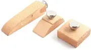 3Pcs Wooden Sandpaper Block Set Square Bevel Wedge Hand Sanding Block Handmade Leather Edge Grinding Polishing Tool