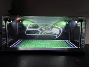 Seattle Seahawks Custom 2 Mini Helmet display case with LED lights