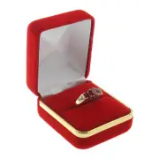 Red Velvet Engagement Ring Box Display Jewelry Gift Boxes Gold Trim 1 Dozen