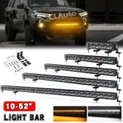 22/32/42/52" Slim LED Work Light Bar DRL Offroad Fog Driving Truck Amber White