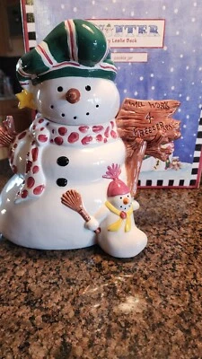 Leslie Beck JCPenney's Snowman Cookie Jar Snowmen Will Work 4 Freezer Space