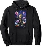 [Marvel] Guardians Of The Galaxy Groot Floral Portrait Poster Pullover Hoodie