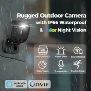 Outdoor Mini Security Camera WiFi 4MP Smart Light Color Night Vision AI Detect