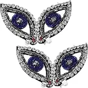 GARIOUANS 4pcs Evil Eye Rhinestone Beaded Applique Patches Sparkling Eye Designs for DIY Clothing Handbags and Home Decor Durable Sew Embellishments for Unique Style