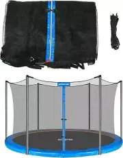 Trampoline Replacement Safety Enclosure Net - 6 Straight Poles Round Frame 15Ft