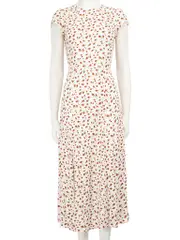 White Floral Pattern Gavin Dress