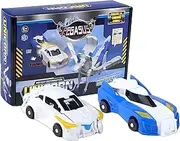 Crash Transformer Toy car， Toy Robots Car Transform for Kids，Two Cars Collide Into Morphing Unicorn，Toys Kit Present for Kid's Birthday Christmas Holidays (Blue)