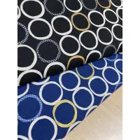 在飛比找蝦皮購物優惠-日本棉麻布 燙金幾何 顏色：黑、藍 一碼$310註明顏色