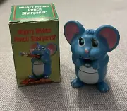 Vintage JSNY 7769 3” Blue Mighty Mouse Plastic Pencil Sharpener Original Box