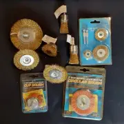 Shank Brass Plated Wire Brush Sets and Nylon Brushes 11 pc set 1/4"