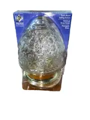 NEW PRIME #T52129-2 Brass & Pineapple GLASS FLUSH MOUNT CEILING LIGHT FIXTURE