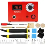 TEKCHIC Wood Burning Machine Kit 20 Tips Dual Pen 110V 50W Pyrography Machine...