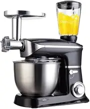 6.5L Stand Mixer,Electric Mixer with Stainless Steel Bowl, Dough Hook Whisk Beater,Multifunction 3 in 1 Standing Mixers, Meat Blender and Juice Extracter-White