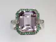 tsavorite and Amethyst Ring