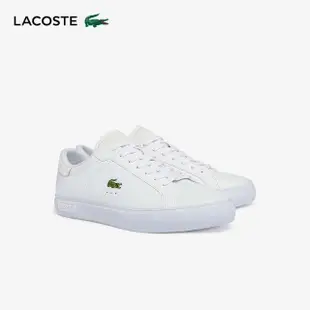 【LACOSTE】男鞋-Powercourt 拋光皮革休閒鞋(白色)