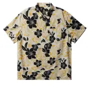 NEW Quicksilver Hawaiian Button Down Shirt Short Sleeve Mens Size Small