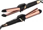 Plancha alisadora y rizador para cabello corto y largo