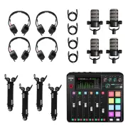 Rode Four Person Podcasting Bundle Inc.RodeCaster ProII,4X PodMic, NTH50, PSA1+ & XLR3M