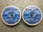 500m Reel-em-in mono Fishing Line 8lb 2x 500m spools Blue & Clear 0.23mm reels