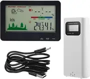 Indoor Outdoor Thermometer and Hygrometer Wireless Weather Stations with 328Ft/100M Range, Temperature and Humidity