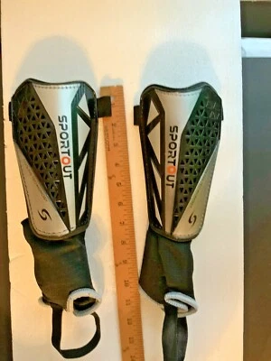 Sportout Boys GirlsAdults Soccer Ankle Shin pads Black Medium NEW
