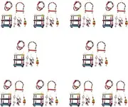 Ysyaxsyt 60 Pcs Bird Parrot Toys, Bird Swing Toy Colorful Chewing Hanging Hammock Swing Bell Pet Climbing Ladders Toys Bird Toys