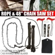 48" High Reach Tree Limb Hand Rope Chain Saw Blades on Both Sides Branch Cutter