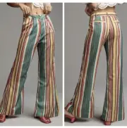 NWT Anthropologie Tiny Camelia Multi Color Striped Pants Size 6