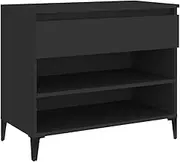 vidaXL Shoe Cabinet Shoe Storage Unit Shelf Rack Stand Entryway Hallway Living Room Shoe Cupboard Holder Organiser Black Engineered Wood