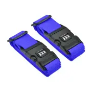 2Pcs Luggage Straps Suitcase Belts Travel Combination Lock Adjustable Baggage