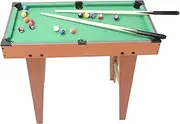 Kids Pool Table, Mini Pool Table for Kids Stimulate Logical Thinking, Multiplayer Home Entertainment Pool Table with 16 Balls, 2 Cue Sticks, Brush, Billiard Game Table for Adults