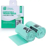 Compostable Trash Bags 3 Gallon: Biodegradable Small Compost Bags 11 Liters Kit