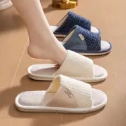 Men Women House Indoor Slippers Home Winter Warm Linen Shoes Sandals Anti-Slip