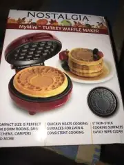 Nostalgia My Mini Turkey Waffle Maker in Cranberry