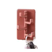 10PCS ABS Creative Wall Hanging Nail-free Door Hook Bathroom Kitchen Hanger Dark Skin Color